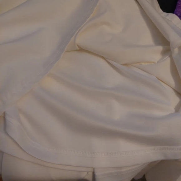 LuLu's Ivory white ponte knit Stretch Fit & Flare high low dress. M - Picture 7 of 9